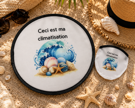 Éventail pliant personnalisé "Ceci est ma climatisation" 🌸❄️😂