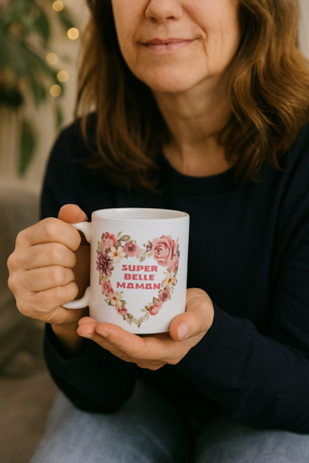 ☕ Mug blanc mat « Super Belle-Maman »
