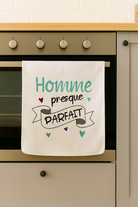 Torchon “Homme presque parfait” 👇