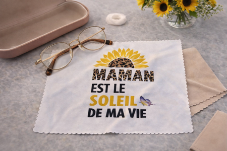 Essuie-lunettes – “Maman est le soleil de ma vie” ☀️👓