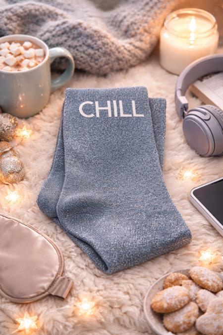Chaussettes à paillettes « CHILL » ✨🧦😎