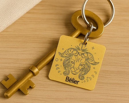 ♈ Porte-clés personnalisé – Signe astrologique Bélier