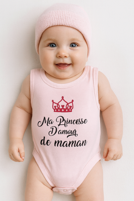 👶 Body bébé – “Ma princesse d’amour de maman” 👑