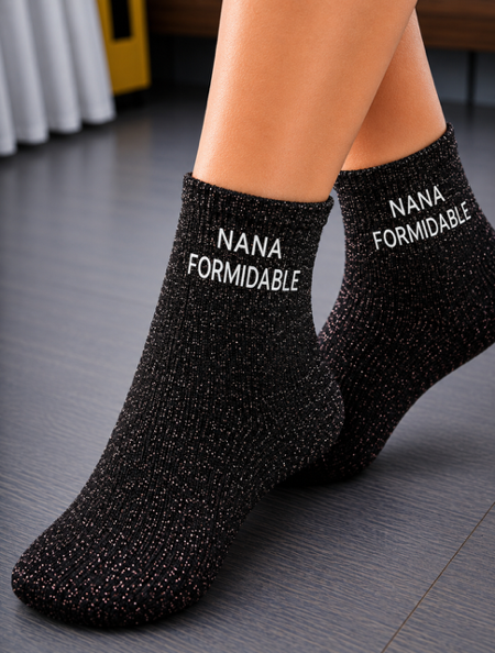 Chaussettes à paillettes « Nana Formidable » ✨💕🧦