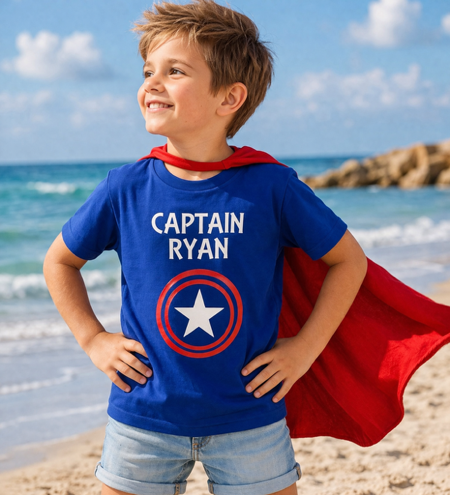 👕 T-shirt enfant « Captain [Prénom] »