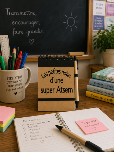 📒✏️ Carnet + Stylo « Les petites notes d’une Super ATSEM » ✏️📒