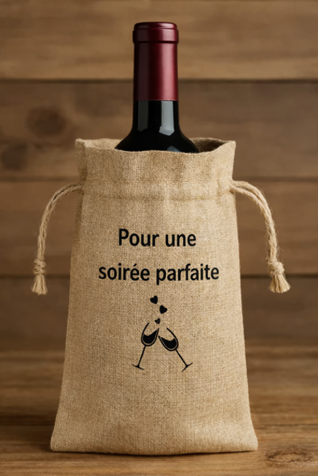 Sac à bouteille – “Pour une soirée parfaite” 🥂💖