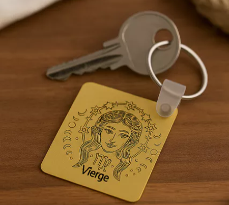 ♍ Porte-clés personnalisé – Signe astrologique Vierge