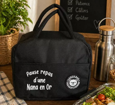 👜 Lunch Bag Isotherme – « Pause repas d’une nana en or »