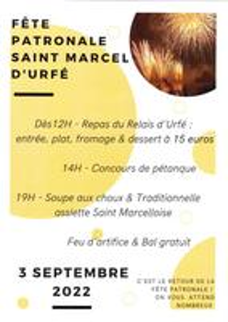 3 septembre fête patronale de St Marcel d'Urfé
